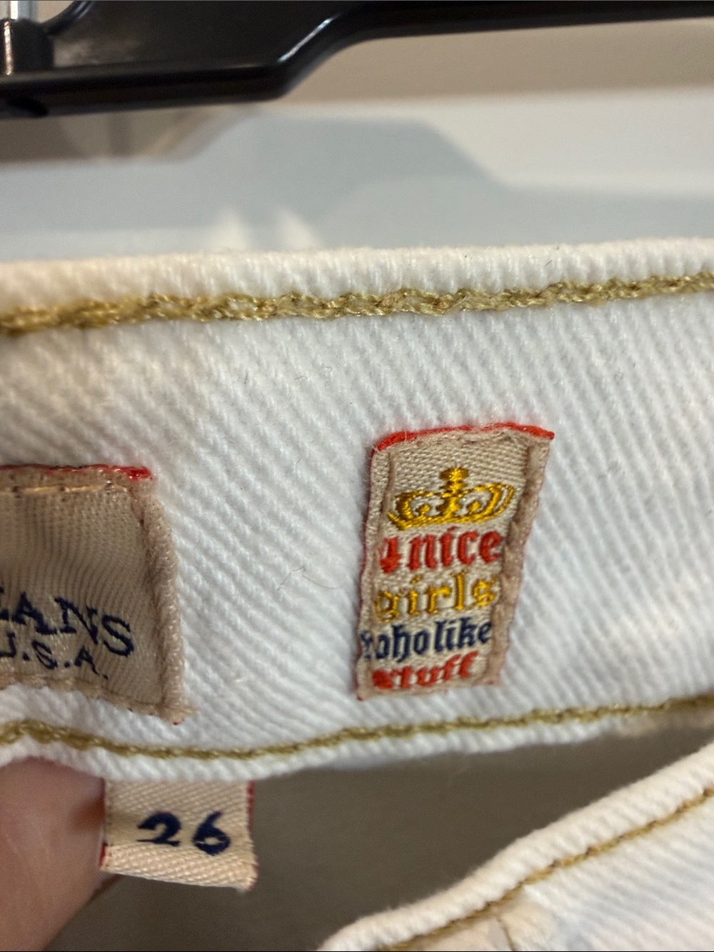 Vintage Juicy Couture Bermuda Shorts White Denim Jean Stretch Walking Style - Picture 4 of 7